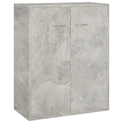 Abbildung von vidaXL Sideboard, Kommode mit viel Stauraum, Schrank 2 Türen, Mehrzweckschrank Anrichte für Wohnzimmer, Modern, Betongrau 60x30x75cm Holzwerkstoff