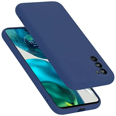 Abbildung von Cadorabo Hülle kompatibel mit Motorola Moto G52 4G / G82 5G Silikon Handyhülle für Case aus flüssigem stoßfeste dünne TPU Schutzhülle Liquid BLAU
