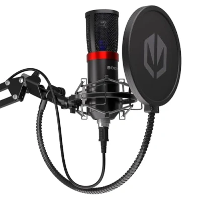 Abbildung von ENDORFY Solum Streaming, hochwertiges USB Computermikrofon, Taste zum Stummschalten des Mikrofons, verstellbarer Arm, inklusive Pop Filter, kompatibel mit Online Kommunikatoren, EY1B004