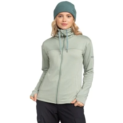 Abbildung von Roxy Vertere FULL ZIP Fleecejacke, Damen, Größe: Large, Green