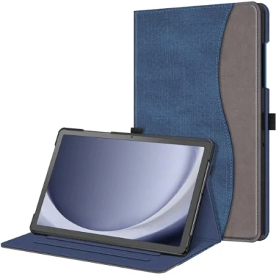 Abbildung von Fintie Hülle für Samsung Galaxy Tab A9 Plus 11 Zoll 2023, Multi Winkel Folio Schutzhülle Dokumentenfach und Auto Schlaf/Wach Funktion Tablet A9+ SM X210/X216/X218, Denim Indigoblau