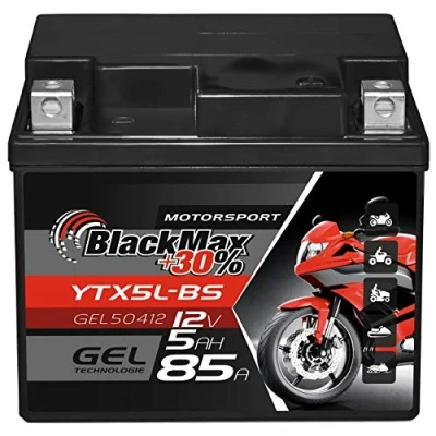 Abbildung von BlackMax YTX5L BS Motorradbatterie GEL 12V 5Ah 4 Batterie Roller CTX4L