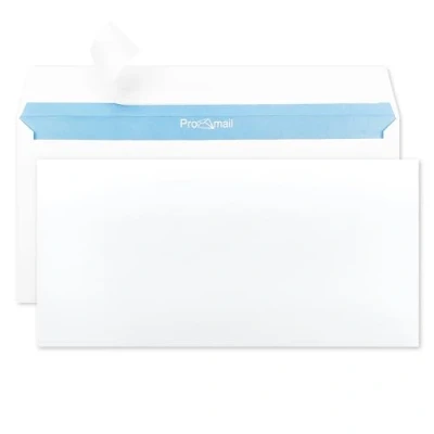 Abbildung von Netuno 50x Brief Umschlag DIN lang weiß 110 x 220 mm 90g DL haftklebend ohne Fenster weiße Briefhülle Papierumschlag Post Briefkuvert Geschäftsumschlag mit Innendruck