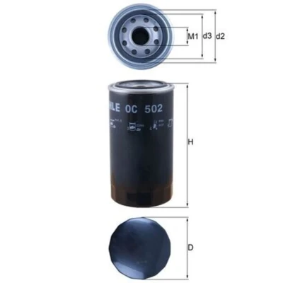 Abbildung von MAHLE ORIGINAL OC 502 Ölfilter Anschraubfilter DAF: CF 65, LF, LF 45, IVECO: EuroCargo I III, EuroFire