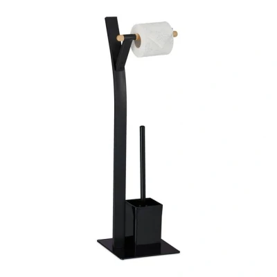 Abbildung von relaxdays Toilettenpapierhalter Stand WC Garnitur im Materialmix