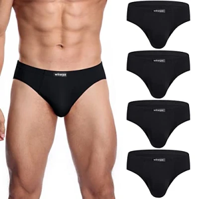 Abbildung von wirarpa Herren Slips Microfaser Männer Unterhosen 4er Pack Herrenslips Stretcken Unterwäsche Schwarz Größe XXL