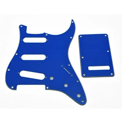 Abbildung von KAISH 11 Loch Strat Style SSS Schlagbrett ST Rückplatte Tremolo Trem Abdeckung für USA/Mexiko Stratocaster/Strat Blau 3 lagig