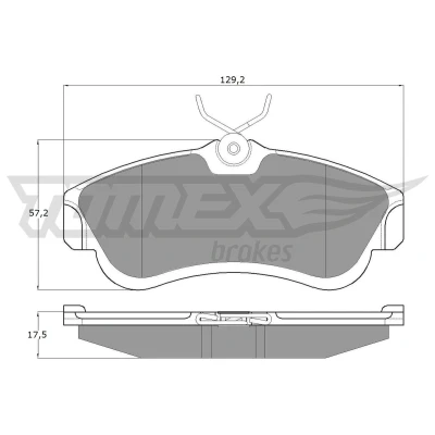 Abbildung von TOMEX brakes TX 10 95 Bremsbelagsatz Vorderachse NISSAN: Almera II Schrägheck, Primera Limousine, Hatchback