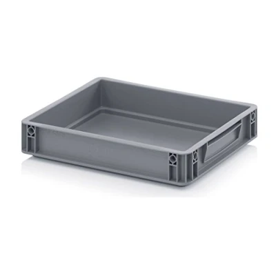 Abbildung von Auer, Kunststoff Euro Stapel Tablett, Lebensmittelqualität, für Pizzateig und Backwaren, 400 x 300 x 75 mm, stapelbar, Hart Polyethylen, 7 Liter Fassungsvermögen, grau, 6.9 Litres