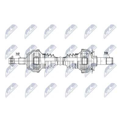 Abbildung von NTY NPW ME 205 Antriebswelle Hinterachse links, rechts 805mm Automatikgetriebe