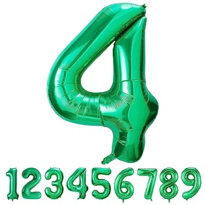 Abbildung von Geburtstag zahlen luftballon 4 jahre Folienballon Kindergeburtstag deko Grün Mädchen Junge jahr 40&quot; 101cm Geburtstags fliegt mit Helium