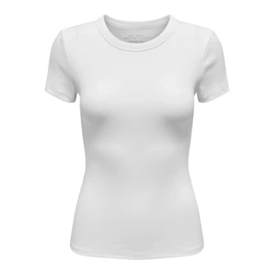 Abbildung von ONLY Damen Onleasy S/S O Neck Box JRS Top, Bright White, Small