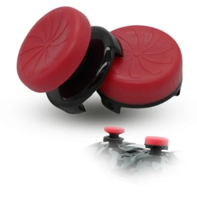 Abbildung von MatoSan® 2X Erhöhter Controller Aufsatz 7mm &amp; 11mm Präzision Kappen Grip Aim Assist PS5 Zubehör PS4 Sticks Joystick Stick Aufsätze (Rot)