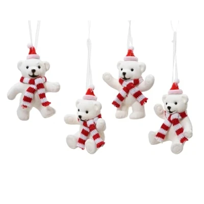 Abbildung von Decoris season decorations Christbaumschmuck, Christbaumschmuck Eisbär Kunststoff 9,5cm Figur 1 Stück sortiert Weiß