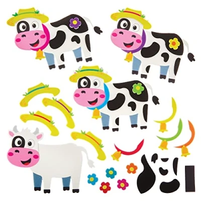 Abbildung von Baker Ross FX565 Mix und Match Magnet Bausätze 8er Packung, Bauernhoftier Bastelset für Kinder