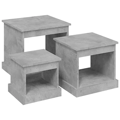 Abbildung von vidaXL Beistelltisch Satztische 3 tlg. Betongrau Holzwerkstoff (3 St)