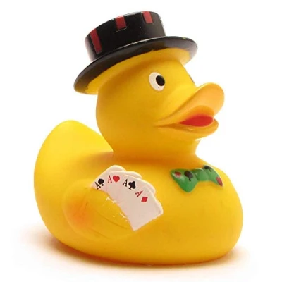 Abbildung von DUCKSHOP I Badeente Casino Quietscheente L: 7,5 cm inkl. Badeenten Schlüsselanhänger im Set