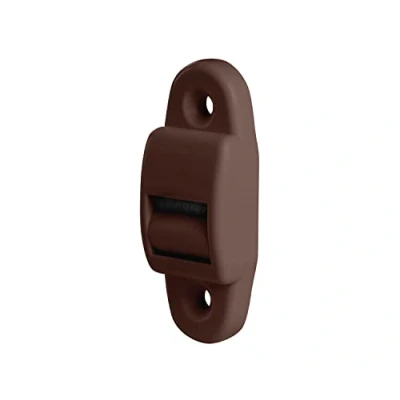 Abbildung von BAUHELD® Rolladen Gurtführung Aufputz [5 Stück] Mini Gurtdurchführung aus Kunststoff [inkl. Bürstendichtung] Für Rolladengurt 14mm geeignet [Rolle] Zweiteilig mit Lochabstand 25mm Braun