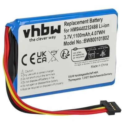 Abbildung von vhbw 1x Akku kompatibel mit Tomtom Go 740TM, 750 LIVE, 740 750, GPS Navigation Navi (1100 mAh, 3,7 V, Li Ion)