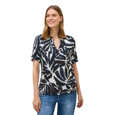 Abbildung von CECIL Damen 3411886 Gemustertes Blusenshirt, urban Dark Blue, M