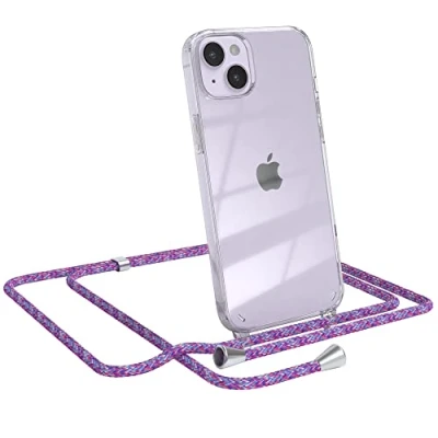 Abbildung von EAZY CASE Handykette kompatibel mit iPhone 14 Plus Handyhülle Umhängeband, Handykordel Schutzhülle, Silikonhülle, Hülle Band, Stylische Kette für Smartphone, Unicorn