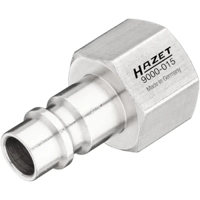 Abbildung von HAZET Luftanschluss Nippel 9000 015, 16,41 mm (3/8&quot;) Innengewinde, für Druckluftkupplungen, Kupplungsstecker Typ 2 Orion, Standard DE, AT, SI, HU, CN, IN, PT, RU, PL, RO, TR