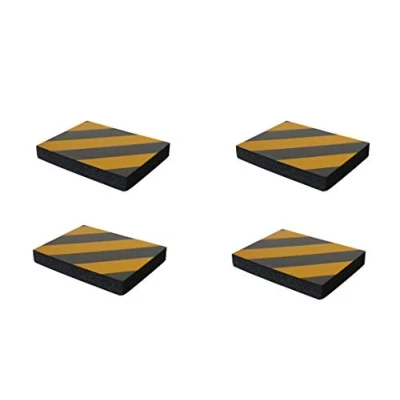 Abbildung von SNS SAFETY LTD Selbstklebenden Stoßdämpfende Schaumstoff Wandplatten für Garagenwand und AutoTür Schutz, 4 Stück (24x18x3 cm, Schwarz Gelb)