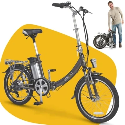 Abbildung von aktivelo Faltrad für Herren &amp; Damen 20 Zoll, elektro mit Felgenbremse, 6 Gang, Kettenschaltung, Klapprad wartungsfreiem 250W Mittelmotor 5 Unterstützungsstufen