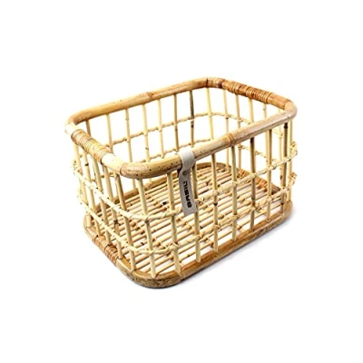 Abbildung von Rattan Fahrradkorb Für Vorne Basil Green Life Large 30 Liter 46 X 35 28 Cm Natur Braun