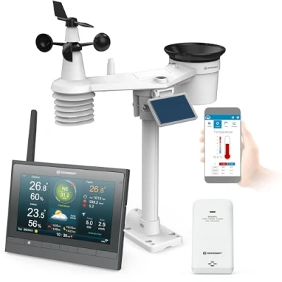 Abbildung von BRESSER MeteoChamp HD WLAN Wetterstation 7 in 1 mit verschiedenen Anz…