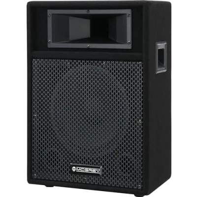 Abbildung von McGrey PA 110 10/2 passive DJ Lautsprecher Box (2 Wege, Trapezform, 50/100/200 Watt RMS/Musikleistung/Peak, 10&quot; Speaker, 2&quot; Piezo Hochtöner, SPK und 6,35 mm Klinkenanschlüsse) schwarz