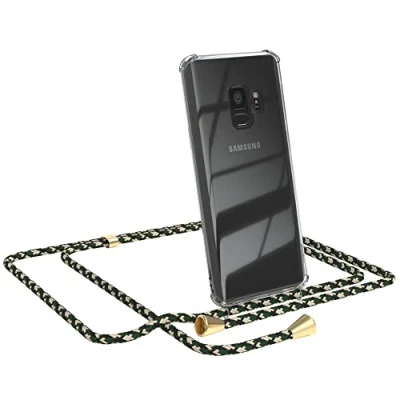 Abbildung von EAZY CASE Handykette kompatibel mit Samsung Galaxy S9 Handyhülle Umhängeband, Handykordel Schutzhülle, Silikonhülle, Hülle Band, Stylische Kette für Smartphone, Grün Camouflage