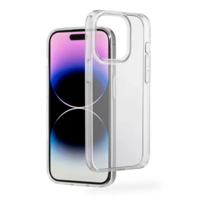 Abbildung von Hama Hülle für iPhone 14 Pro (Handyhülle, Schutzhülle Rückseite, Case, Kratzfest, extra Schutz Kamera und Display, Wireless Charging kompatibel, transparent, Slim, dünn) durchsichtig