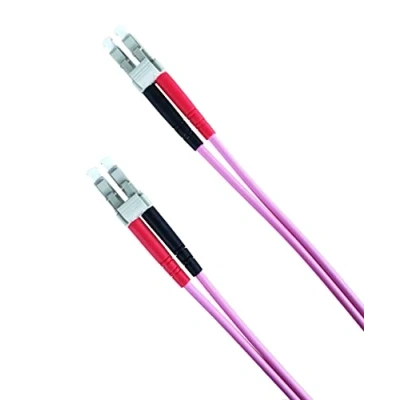 Abbildung von iv.sys LWL Patchkabel Glasfaser Kabel OM4 LC/LC Multimode Duplex (MMF) violett 50/125 LSZH Lichtwellenleiter Länge 5m