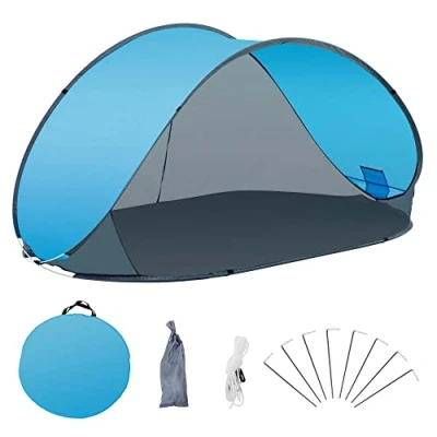 Abbildung von Duhome Strandmuschel, Strandmuschel Pop Up Strandzelt Wetter und Sichtschutz Polyester Zelt