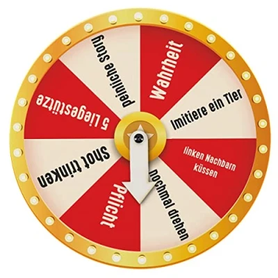 Abbildung von Lustapotheke® Lustiges Partyspiel/Pfeilspiel Entscheidungshilfe mit Wunschnamen Drehspiel Freitext