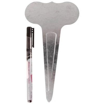 Abbildung von esschert design Hinweisschild 6 Pflanzenschilder aus Verzinktem Metall mit wasserfestem Stift