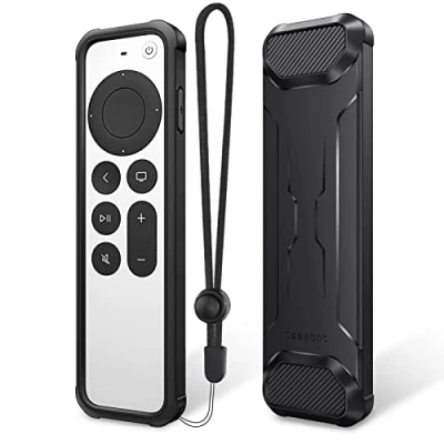 Abbildung von Fintie Schutzhülle für 2022/2021 Apple TV Siri Fernbedienung Weiches TPU rutschfeste Stoßfeste Hülle 4K / HD Remote Controller (3. /2. Generation), Schwarz