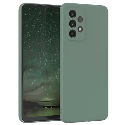 Abbildung von EAZY Case Silikonhülle für Samsung Galaxy A33 5G Hülle Silikon Grün weich stoßfeste Handyhülle Schutzhülle mit Kameraschutz Dünn Premium Schutz Cover TPU Phone Bumper in Dunkelgrün