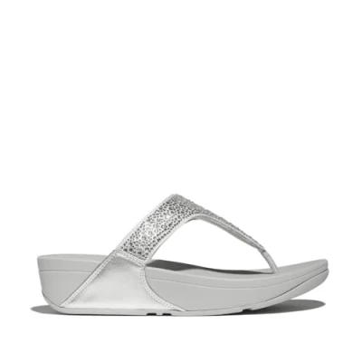 Abbildung von Fitflop Zehentrenner LULU Crystalmix Toepost Badesandale, Damen, Größe: 42, Silver Schuhe