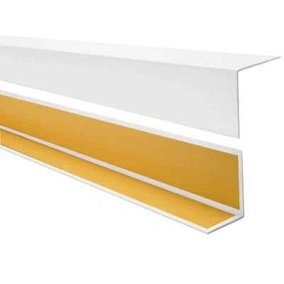 Abbildung von Quest PVC Winkelprofil Kunststoff Selbstklebend Kantenschutz Eckenschutz Eckleiste Winkelleiste, 35x18mm, 150cm, weiß