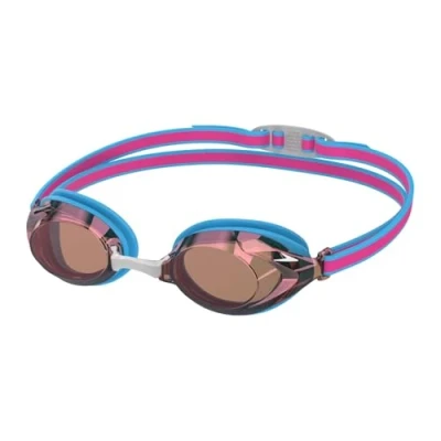 Abbildung von Speedo Vanquisher 3.0 Mirror Schwimmbrille für Unisex Kinder, Picton Blue/Vermillion/Gold Mirror, One Size