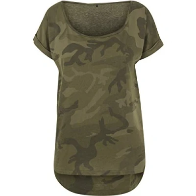 Abbildung von Build Your Brand Damen BY064 Ladies Tee T Shirt, Olive camo, XS