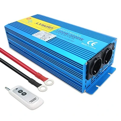 Abbildung von Cantonape 1500W/3000W Reiner Sinus Spannungswandler Wechselrichter 12V auf 230V Umwandler Inverter Konverter mit 2 EU Steckdose und Kabellose Fernbedienung LED Anzeige