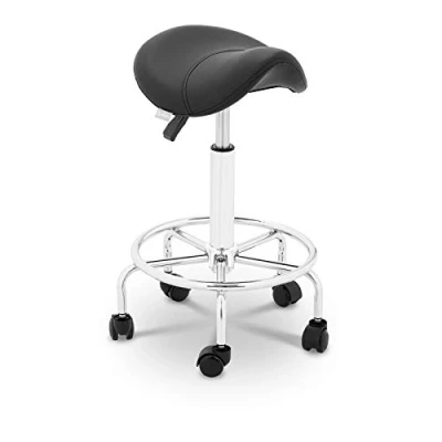 Abbildung von Physa Frankfurt Black Sattelhocker mit Rollen höhenverstellbar Rollhocker ergonomisch Arbeitshocker (schwarz, bis 150 kg, Höhe 57 69 cm, Kunstleder, 360 drehbar)