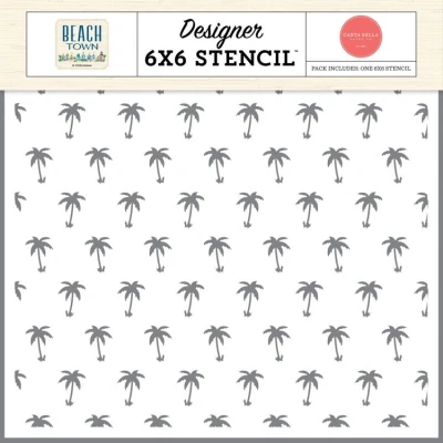 Abbildung von Carta Bella Beach Town Stencil Palm Tree Paradise (CBBT427033)