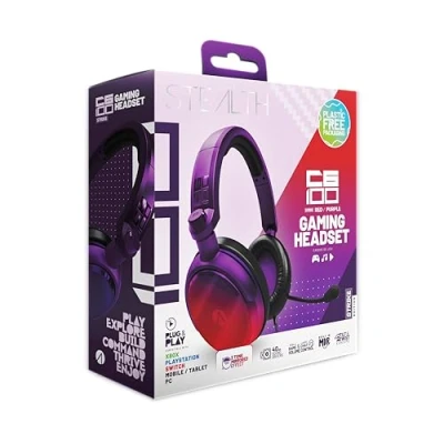 Abbildung von Stealth C6 100 Gaming Headset Strike Rot &amp; Lila, Multiplattform kompatibel mit Xbox, PS, Switch, PC, Handy und Tablet