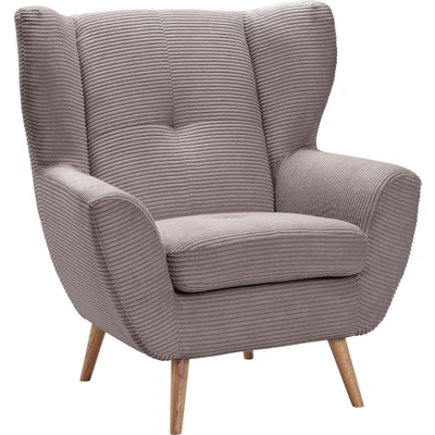 Abbildung von exxpo sofa fashion Sessel &quot;ALVESTA, Ohrensessel, Loungesessel&quot;, mit Knopfheftung und hohen Holzfüßen, in Cord