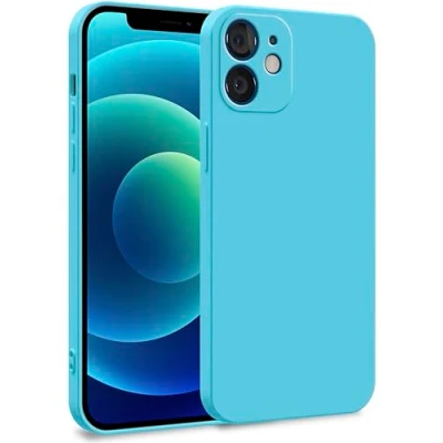 Abbildung von MyGadget Hülle für iPhone 12 Mini Zweilagige Handyhülle mit Kameraschutz Cover Innenfutter &amp; Silikon außen Türkis