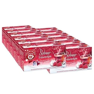 Abbildung von Teekanne Schneeträumchen mit Himbeer und Baiser Geschmack, 12er Pack (12 x 18 Teebeutel)